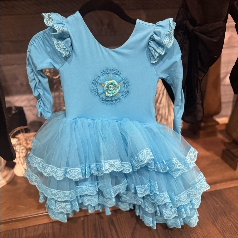 Blue Ruffled Kids Costume Dress